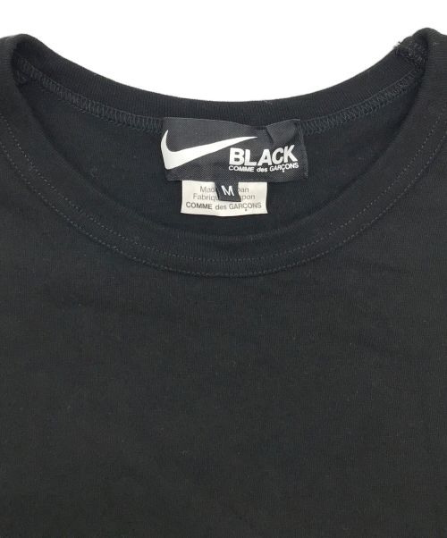 BLACK COMME des GARCONS（ブラックコムデギャルソン）BLACK COMME des GARCONS (ブラック コムデギャルソン) NIKE (ナイキ) 綿天竺 NIKE プリント カットソー ブラック サイズ:Mの古着・服飾アイテム