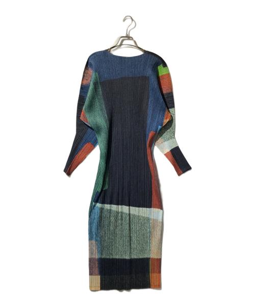 PLEATS PLEASE（プリーツプリーズ）PLEATS PLEASE (プリーツプリーズ) ブロックカラープリーツワンピース マルチカラー サイズ:5の古着・服飾アイテム
