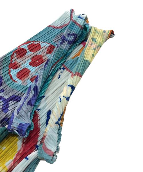 PLEATS PLEASE（プリーツプリーズ）PLEATS PLEASE (プリーツプリーズ) 総柄ノースリーブプリーツブラウス グリーン サイズ:3の古着・服飾アイテム