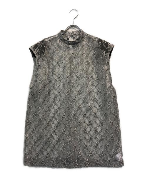 CLANE（クラネ）CLANE (クラネ) LACE SHOULDER DESIGN TOPS ライトグレー サイズ:2の古着・服飾アイテム