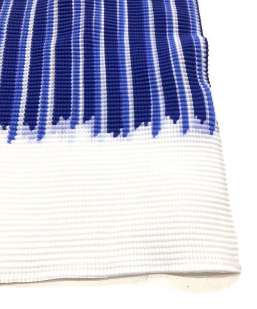 ISSEY MIYAKE me（イッセイ ミヤケ ミー）ISSEY MIYAKE me (イッセイ ミヤケ ミー) ストライプノースリーブカットソー ホワイト×ブルー サイズ:SIZEFreeの古着・服飾アイテム