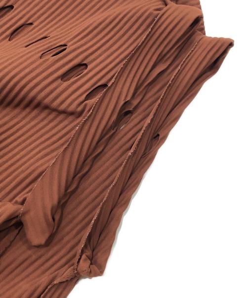 me ISSEY MIYAKE（ミーイッセイ ミヤケ）me ISSEY MIYAKE (ミーイッセイ ミヤケ) プリーツフリンジワンピース ブラウン サイズ:FREEの古着・服飾アイテム