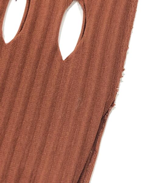 me ISSEY MIYAKE（ミーイッセイ ミヤケ）me ISSEY MIYAKE (ミーイッセイ ミヤケ) プリーツフリンジワンピース ブラウン サイズ:FREEの古着・服飾アイテム