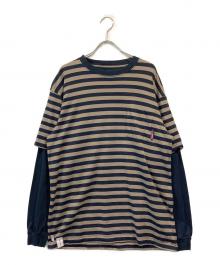 DESCENDANT（ディセンダント）の古着「ボーダーレイヤードカットソー」｜グレー×ネイビー