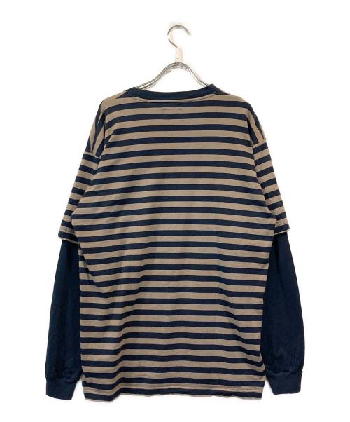 DESCENDANT（ディセンダント）DESCENDANT (ディセンダント) ボーダーレイヤードカットソー グレー×ネイビー サイズ:SIZE 1の古着・服飾アイテム