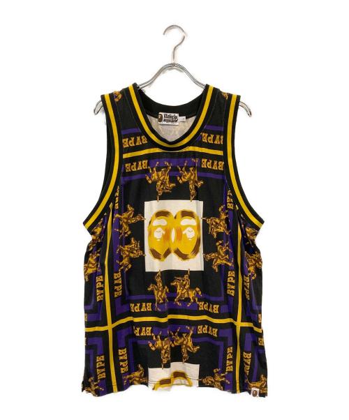 A BATHING APE（ア ベイシング エイプ）A BATHING APE (ア ベイシング エイプ) 総柄タンクトップ ネイビー サイズ:Lの古着・服飾アイテム