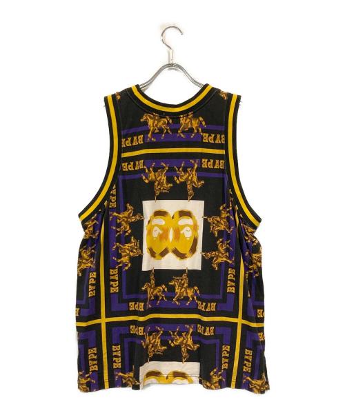 A BATHING APE（ア ベイシング エイプ）A BATHING APE (ア ベイシング エイプ) 総柄タンクトップ ネイビー サイズ:Lの古着・服飾アイテム