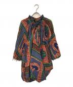 JUNYA WATANABE COMME des GARCONSジュンヤワタナベ コムデギャルソン）の古着「ハーフスリーブプリーツブラウス」｜マルチカラー