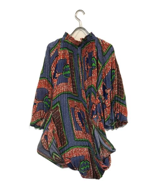 JUNYA WATANABE COMME des GARCONS（ジュンヤワタナベ コムデギャルソン）JUNYA WATANABE COMME des GARCONS ((ジュンヤワタナベ コムデギャルソン) ハーフスリーブプリーツブラウス マルチカラー サイズ:ｓの古着・服飾アイテム