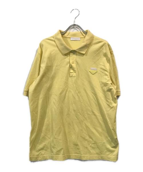 PRADA（プラダ）PRADA (プラダ) 三角プレートポロシャツ イエロー サイズ:XLの古着・服飾アイテム