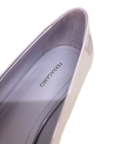 Salvatore Ferragamo（サルヴァトーレ フェラガモ）Salvatore Ferragamo (サルヴァトーレ フェラガモ) NewVaraプレートポンプパンプス ブルー サイズ:6の古着・服飾アイテム