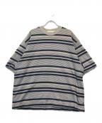 everyoneエブリワン）の古着「ボーダーカットソー」｜グレー×ネイビー