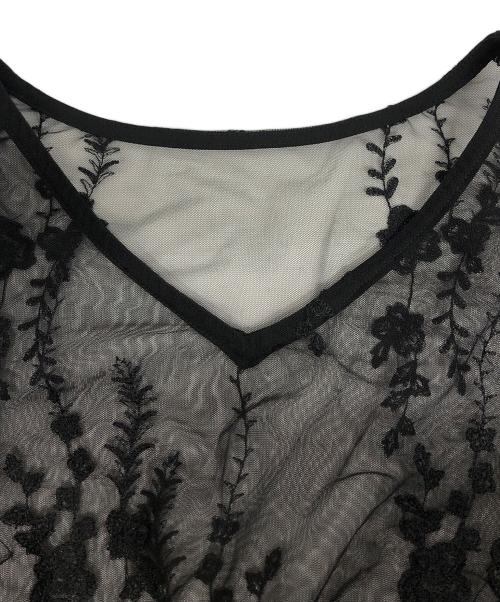 Belle vintage（ベル ヴィンテージ）Belle vintage (ベル ヴィンテージ) オリジナルチュールレースボリューム袖SETワンピース ブラック サイズ:FREE 未使用品の古着・服飾アイテム