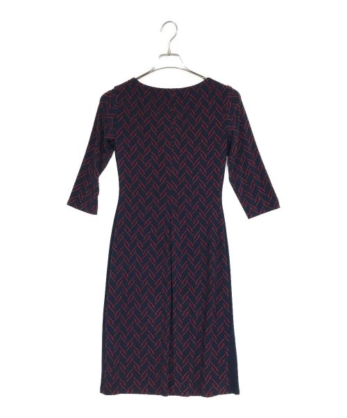 LAUREN RALPH LAUREN（ローレンラルフローレン）LAUREN RALPH LAUREN (ローレンラルフローレン) 総柄ワンピース ネイビー サイズ:2の古着・服飾アイテム