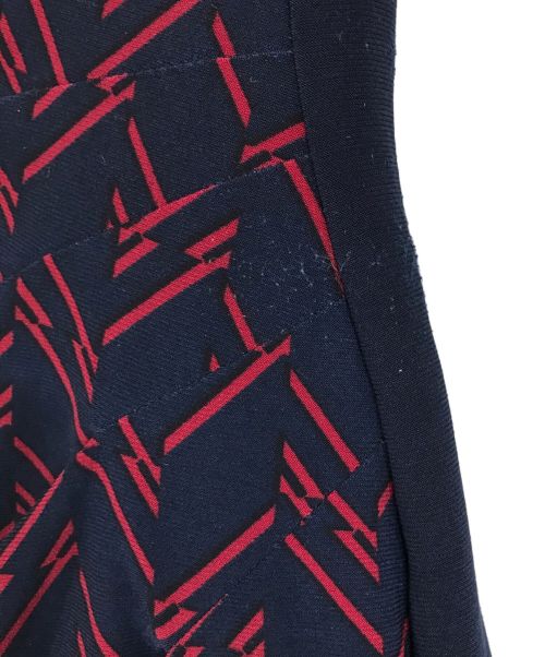 LAUREN RALPH LAUREN（ローレンラルフローレン）LAUREN RALPH LAUREN (ローレンラルフローレン) 総柄ワンピース ネイビー サイズ:2の古着・服飾アイテム