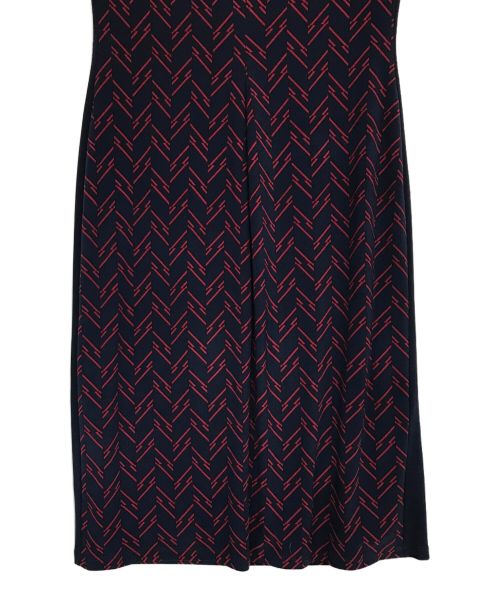 LAUREN RALPH LAUREN（ローレンラルフローレン）LAUREN RALPH LAUREN (ローレンラルフローレン) 総柄ワンピース ネイビー サイズ:2の古着・服飾アイテム