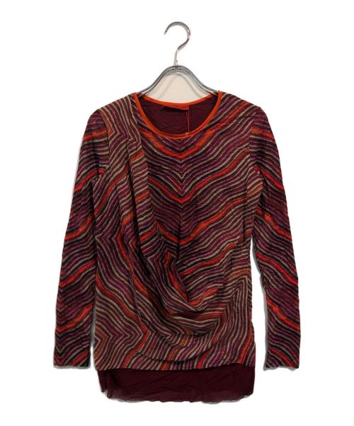 VIVIENNE TAM（ヴィヴィアンタム）VIVIENNE TAM (ヴィヴィアンタム) パワーネットシフォンブラウス オレンジの古着・服飾アイテム