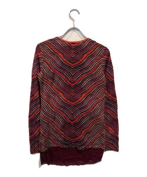 VIVIENNE TAM（ヴィヴィアンタム）VIVIENNE TAM (ヴィヴィアンタム) パワーネットシフォンブラウス オレンジの古着・服飾アイテム