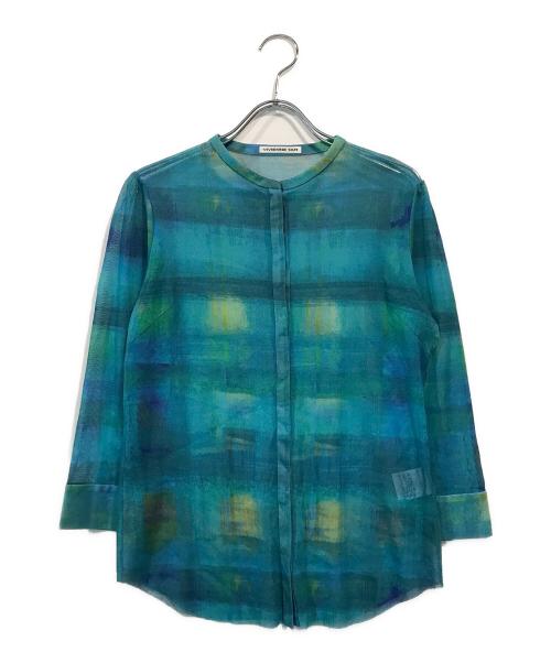 VIVIENNE TAM（ヴィヴィアンタム）VIVIENNE TAM (ヴィヴィアンタム) パワーネットブラウス ブルーの古着・服飾アイテム