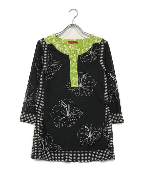 VIVIENNE TAM（ヴィヴィアンタム）VIVIENNE TAM (ヴィヴィアンタム) パワーネットワンピース グリーン×ブラックの古着・服飾アイテム