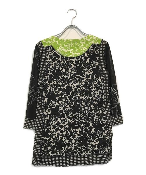 VIVIENNE TAM（ヴィヴィアンタム）VIVIENNE TAM (ヴィヴィアンタム) パワーネットワンピース グリーン×ブラックの古着・服飾アイテム