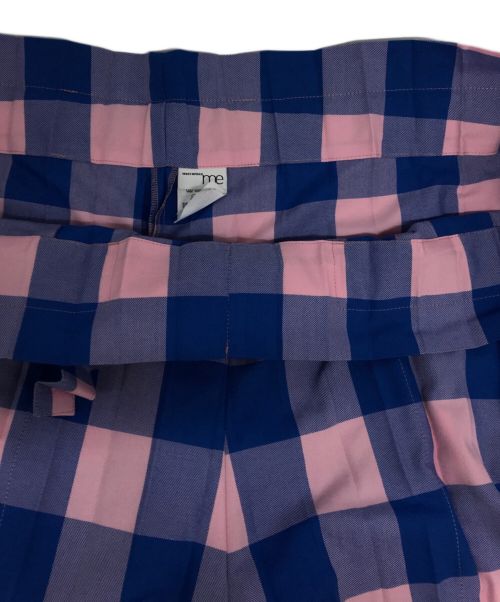 me ISSEY MIYAKE（ミーイッセイ ミヤケ）me ISSEY MIYAKE (ミーイッセイ ミヤケ) ギンガムチェックプリーツパンツ ブルー×ピンク サイズ:不明の古着・服飾アイテム
