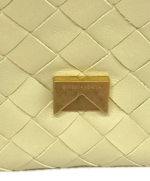 BOTTEGA VENETA（ボッテガベネタ）BOTTEGA VENETA (ボッテガベネタ) イントレチャートナッパミニショルダーバッグ イエローの古着・服飾アイテム