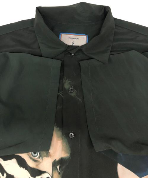 MIKIOSUZUKI（ミキオスズキ）MIKIOSUZUKI (ミキオスズキ) SHORT SLEEVES ART SHIRT ブラック サイズ:Mの古着・服飾アイテム