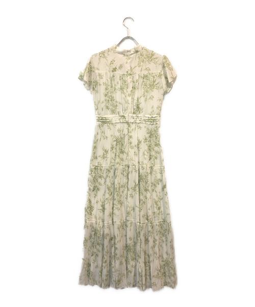 FRAY ID（フレイ アイディー）FRAY ID (フレイ アイディー) タックウエストシャツワンピース グリーン×ホワイト サイズ:XSの古着・服飾アイテム