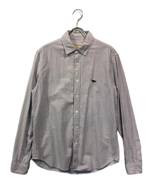 maison kitsune（メゾンキツネ）maison kitsune (メゾンキツネ) JP EXCLUSIVE STRIPE SHIRT ホワイト×ブルー サイズ:XSの古着・服飾アイテム