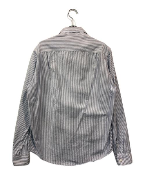 maison kitsune（メゾンキツネ）maison kitsune (メゾンキツネ) JP EXCLUSIVE STRIPE SHIRT ホワイト×ブルー サイズ:XSの古着・服飾アイテム