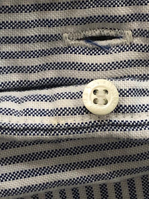 maison kitsune（メゾンキツネ）maison kitsune (メゾンキツネ) JP EXCLUSIVE STRIPE SHIRT ホワイト×ブルー サイズ:XSの古着・服飾アイテム