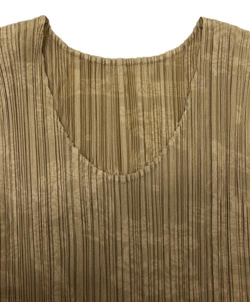 PLEATS PLEASE（プリーツプリーズ）PLEATS PLEASE (プリーツプリーズ) ノースリーブプリーツワンピース ブラウン サイズ:SIZE2の古着・服飾アイテム
