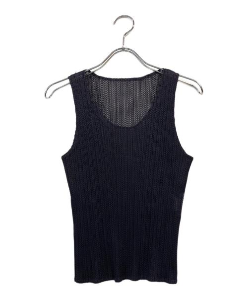 PLEATS PLEASE（プリーツプリーズ）PLEATS PLEASE (プリーツプリーズ) メッシュプリーツタンクトップ ネイビー サイズ:SIZE3の古着・服飾アイテム