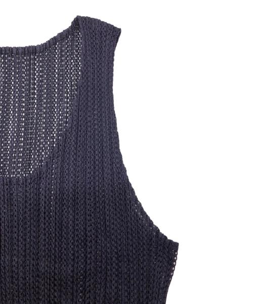 PLEATS PLEASE（プリーツプリーズ）PLEATS PLEASE (プリーツプリーズ) メッシュプリーツタンクトップ ネイビー サイズ:SIZE3の古着・服飾アイテム