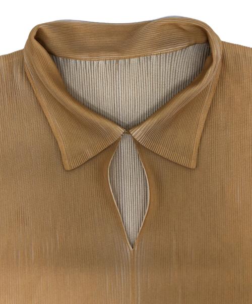 PLEATS PLEASE（プリーツプリーズ）PLEATS PLEASE (プリーツプリーズ) プリーツポロシャツ イエロー サイズ:3の古着・服飾アイテム