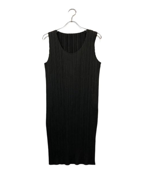 PLEATS PLEASE（プリーツプリーズ）PLEATS PLEASE (プリーツプリーズ) プリーツノースリーブワンピース ブラック サイズ:4の古着・服飾アイテム