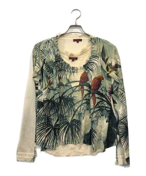 KENZO（ケンゾー）KENZO (ケンゾー) シルク総柄アンサンブルカーディガン アイボリー サイズ:Mの古着・服飾アイテム