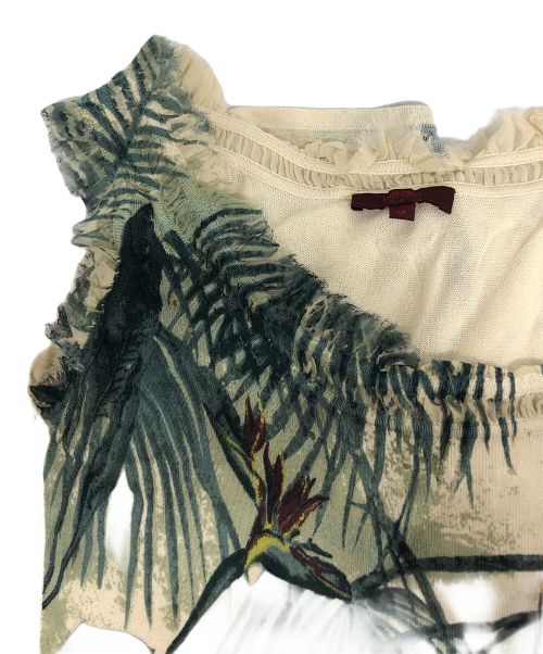 KENZO（ケンゾー）KENZO (ケンゾー) シルク総柄アンサンブルカーディガン アイボリー サイズ:Mの古着・服飾アイテム