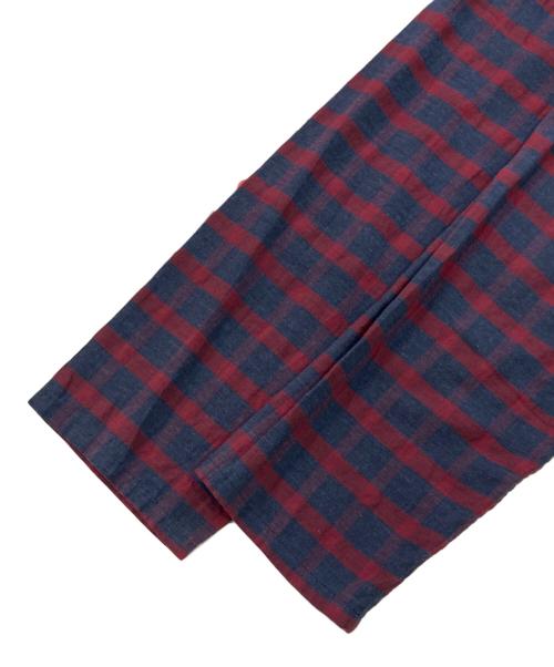 Needles（ニードルズ）Needles (ニードルズ) キーネックチェックカットソー ネイビー×レッド サイズ:Sの古着・服飾アイテム