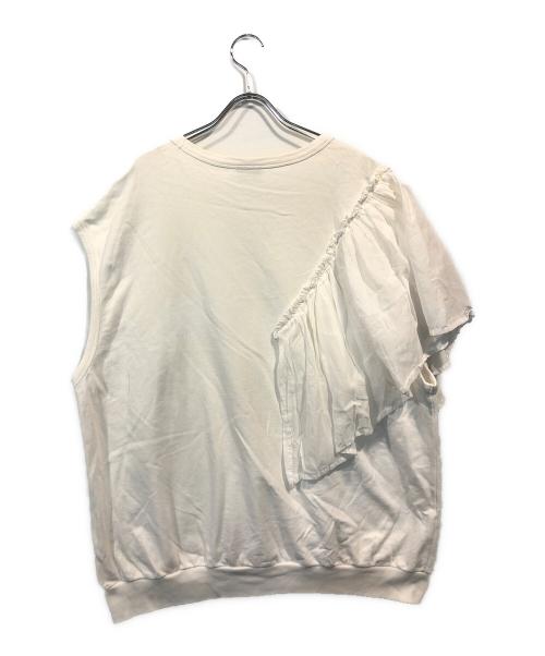 DRIES VAN NOTEN（ドリスヴァンノッテン）DRIES VAN NOTEN (ドリスヴァンノッテン) フリルスウェットベスト ホワイト サイズ:Lの古着・服飾アイテム