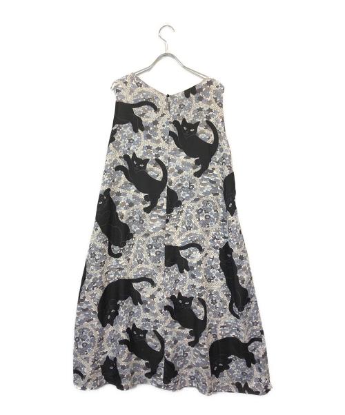ふりふ（フリフ）ふりふ (フリフ) 花猫柄ノースリーブワンピース インディゴ サイズ:-の古着・服飾アイテム