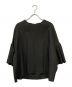 MUSEミューズ）の古着「レーヨンカルゼギャザーブラウス」｜ブラック