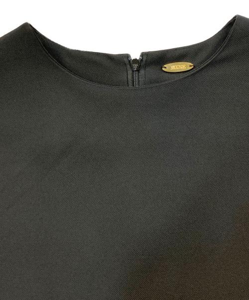 MUSE（ミューズ）MUSE (ミューズ) レーヨンカルゼギャザーブラウス ブラック サイズ:-の古着・服飾アイテム