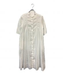 CHRISTIAN AUJARD（クリスチャン・オジャール）の古着「コットンリネンシャツ ワンピース」｜ホワイト