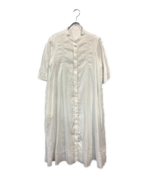 CHRISTIAN AUJARD（クリスチャン・オジャール）CHRISTIAN AUJARD (クリスチャン・オジャール) コットンリネンシャツ ワンピース ホワイト サイズ:9の古着・服飾アイテム