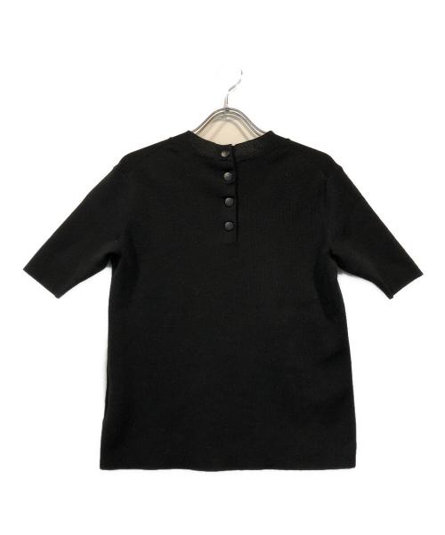 ADORE（アドーア）ADORE (アドーア) クールコットンバックボタンニットプルオーバー ブラック サイズ:38の古着・服飾アイテム