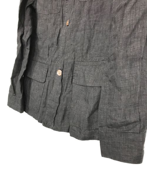 BARNEYS NEWYORK（バーニーズ・ニューヨーク）BARNEYS NEWYORK (バーニーズ・ニューヨーク) リネンジャケット グレー サイズ:Mの古着・服飾アイテム