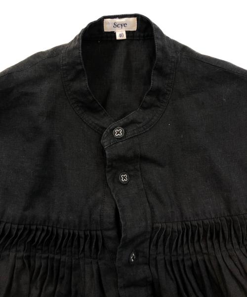 SCYE（サイ）SCYE (サイ) リネン高密度タックブラウス ブラック サイズ:SIZE 40の古着・服飾アイテム