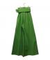 中古・古着 HIROSAI (ヒロサイ) スクエアネックショート丈ビスチェ＆ハイウエストワイドパンツ グリーン サイズ:S：7000円